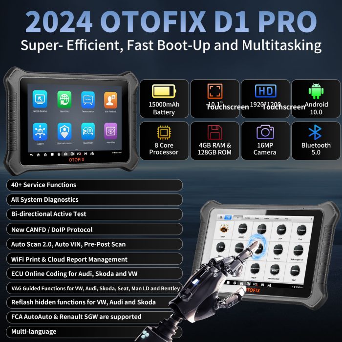 OTOFIX D1 PROS Car Diagnostic Scanner ECU Coding 40+ Services OE-Level Full System Diagnostic Tool - Image 3