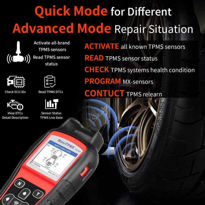 100% Original Autel MaxiTPMS TS508WF Diagnostic and Service Tool plus 4PCS Autel MX-Sensor 433MH - Image 6