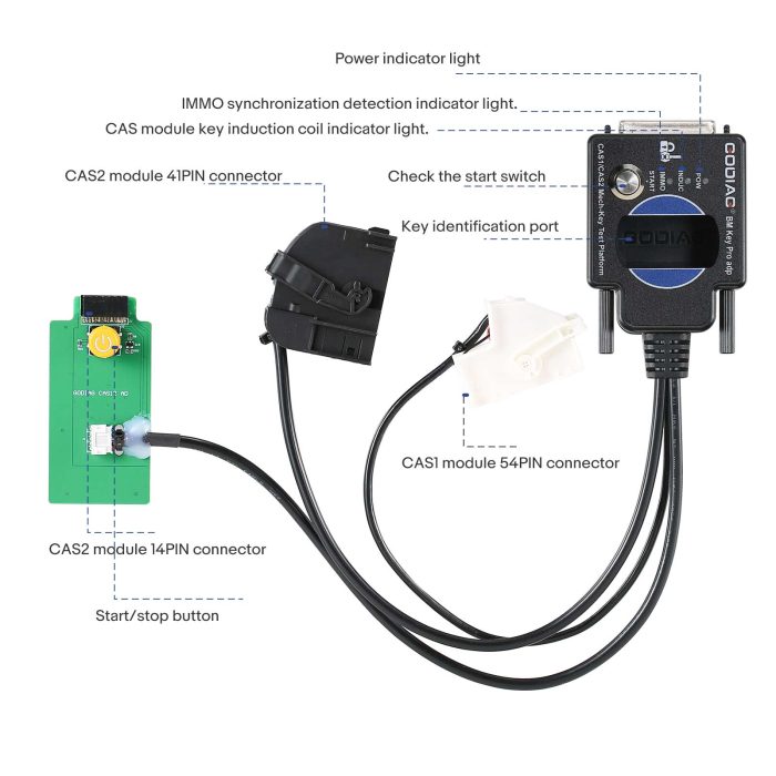 GODIAG BMW CAS1/CAS2 Mech-Key Test Platform Detect CAS & Key Synchronization Solder-free Matching CAS Data Read, Write and Program - Image 3