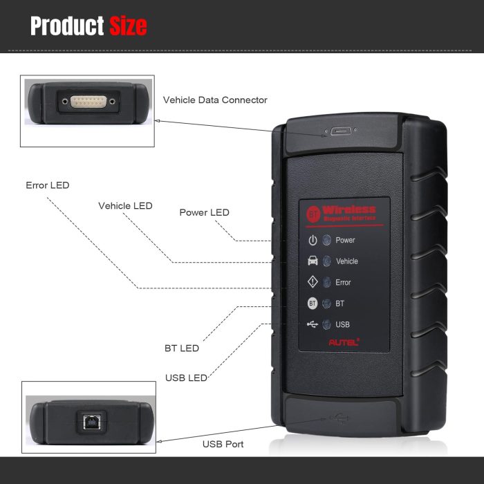 Autel VCI Bluetooth Adapter with USB Cable for MS908S/ MS908/ MK908/ MS905/ MaxiSys Mini - Image 5