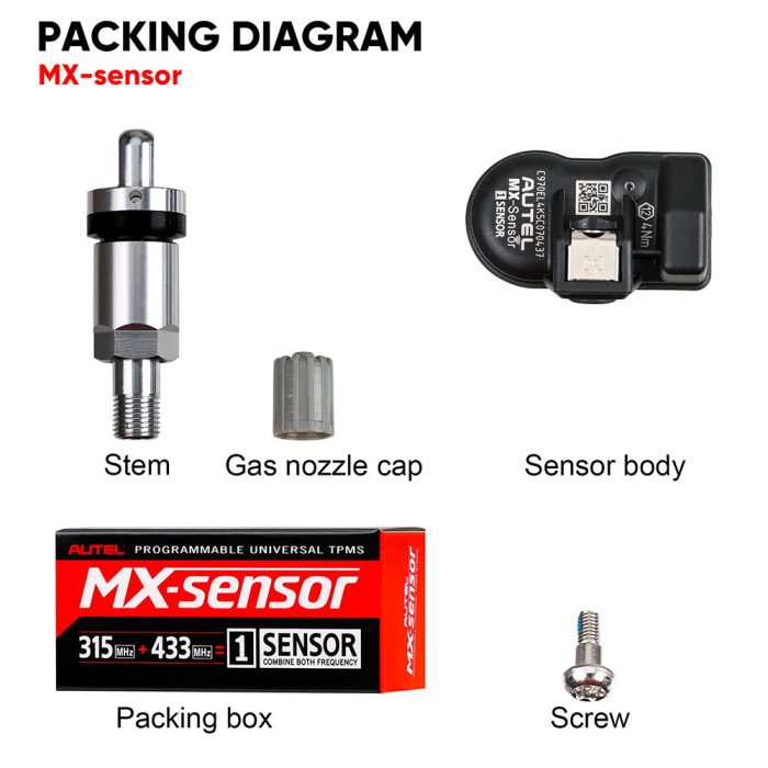 Autel MX-Sensor 433MHz/315MHZ Universal Programmable TPMS Sensor - Image 9
