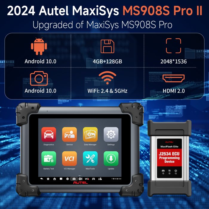 2025 Autel MaxiSys MS908S Pro II with MSOBD2KIT Non-OBDII Adapters Support SCAN VIN and Pre&Post Scan - Image 2