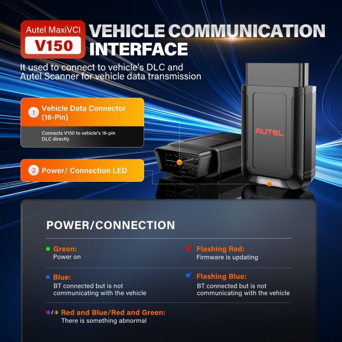 2025 Autel MaxiVCI V150 Wireless Dongle VCI 150 OBD2 Connector Adapter Car Communication Interface for MK900BT MP900BT MP900Z-BT MP900TS TS900 - Image 7