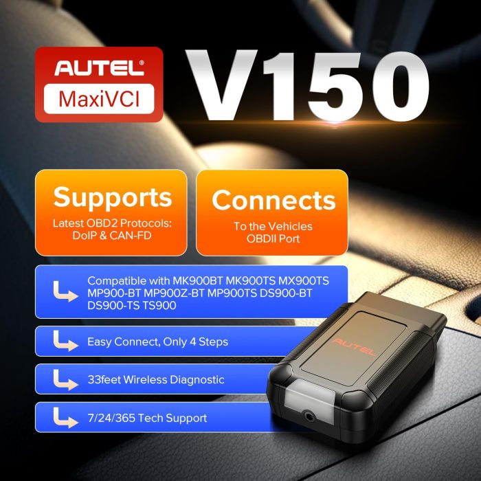 2025 Autel MaxiVCI V150 Wireless Dongle VCI 150 OBD2 Connector Adapter Car Communication Interface for MK900BT MP900BT MP900Z-BT MP900TS TS900 - Image 8