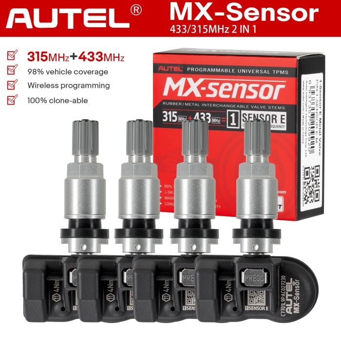 4pcs Autel MX-Sensor 433MHz and 315MHZ Universal Programmable TPMS Sensor - Image 7