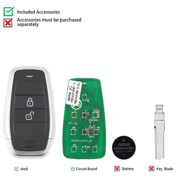AUTEL IKEYAT002AL Independent 2 Buttons Key 5pcs/lot - Image 2