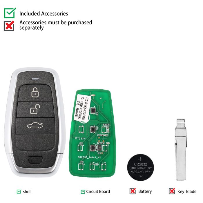 AUTEL IKEYAT003BL Independent 3 Buttons Key 10 pcs