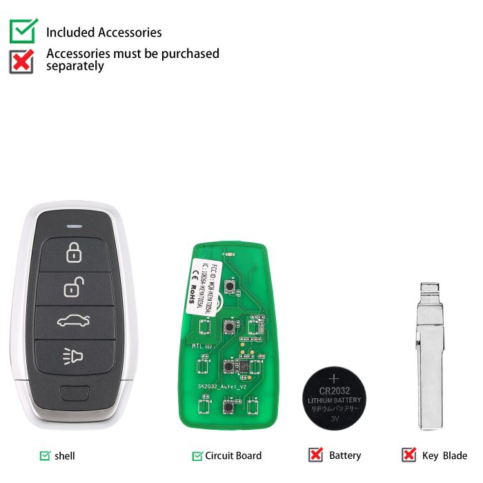 AUTEL IKEYAT004CL AUTEL Independent 4 Button Universal Smart Key - Trunk 10 pcs