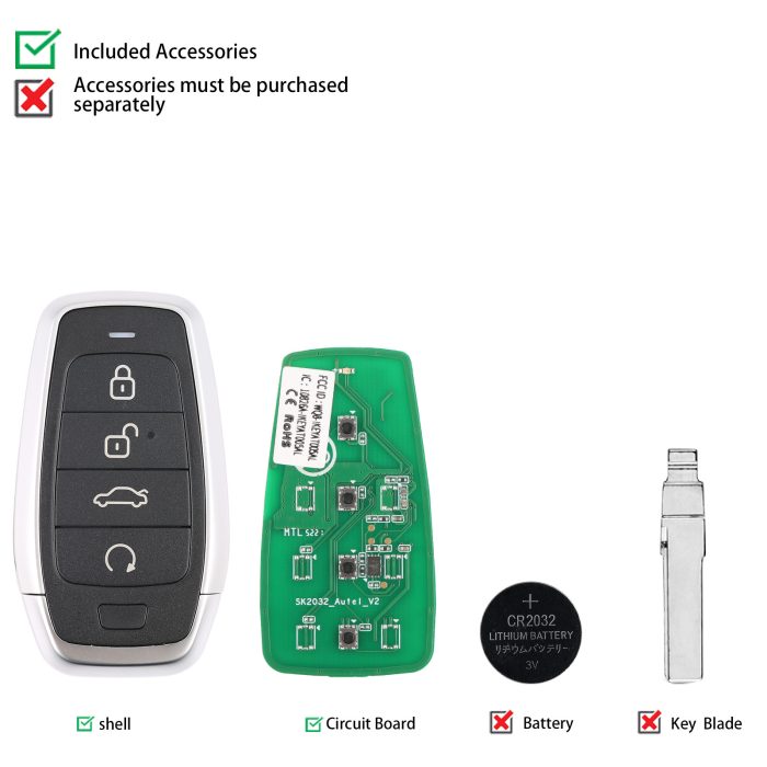 AUTEL IKEYAT004EL Independent 4 Buttons Key 10 pcs