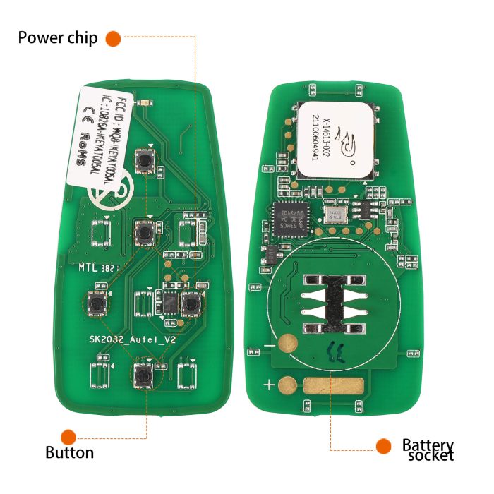 AUTEL IKEYAT005BL Independent 5 Buttons Universal Smart Key Remote Start / Trunk 5pcs/lot - Image 4