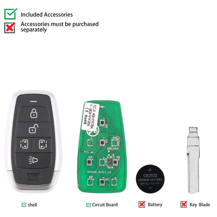 AUTEL IKEYAT005CL Independent 5-Button Universal Smart Key - Left & Right Doors 5pcs/lot