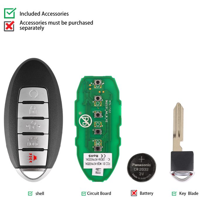 AUTEL IKEYNS005AL 5 Buttons Key for Nissan 5pcs/lot - Image 2