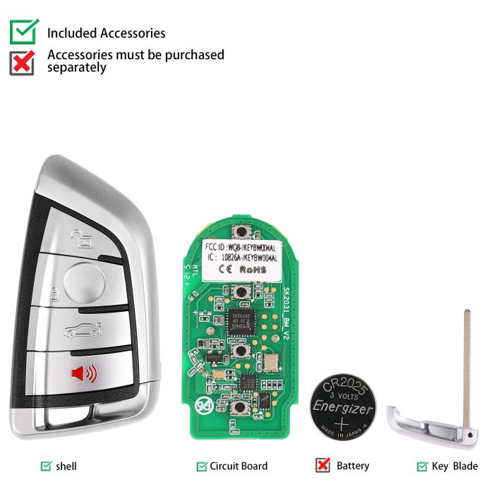 AUTEL Razor IKEYBW004AL BMW 4 Buttons Smart Universal Key Compatible with BMW and Other 700+ Car Makes 10pcs/lot