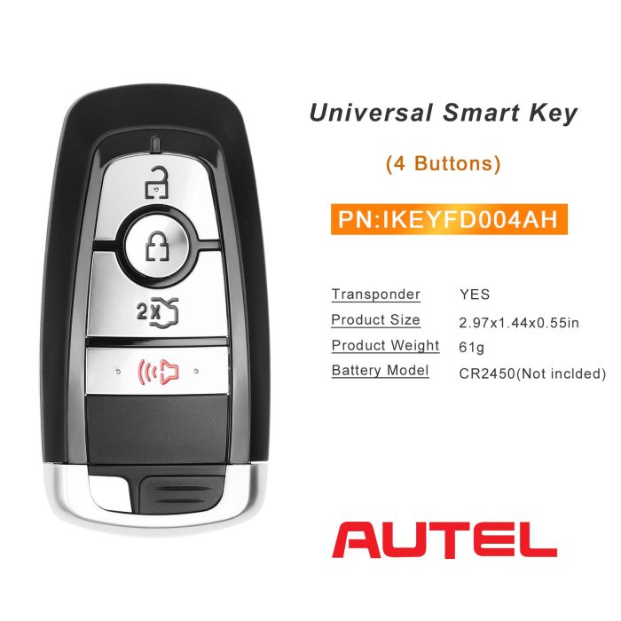 AUTEL IKEYFD004AH 4 Buttons 868/915 MHz 5pc/lot - Image 6