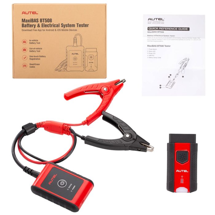 Autel MaxiBAS BT508 Battery & Electrical System Analysis Tool Support AutoVIN Compatible with CCA, CA, SAE, EN, IEC, DIN, JIS and MCA - Image 2