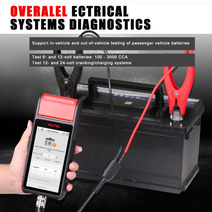 Autel MaxiBAS BT608E OBD2 Scanner Built-in Thermal Printer Touchscreen Battery Tester - Image 5