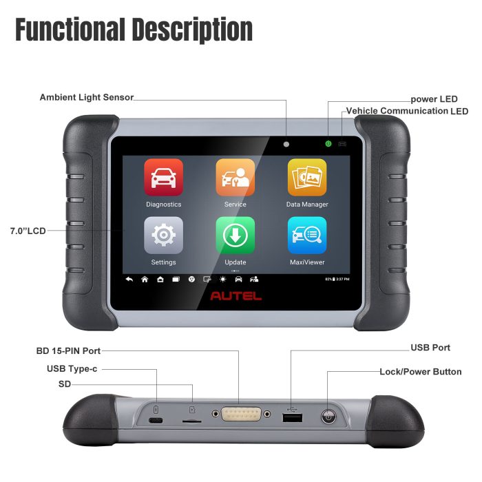 Autel MaxiCOM MK808S MK808Z Automotive Diagnostic Tablet with Android 11 Operating System Upgraded Version of MK808 - Image 4