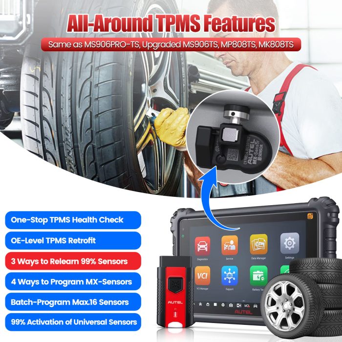 Autel MaxiCOM MK906Pro TS OBD2 Bi-Directional Diagnostic Scanner & TPMS Tool with ECU Coding No IP Restriction - Image 12