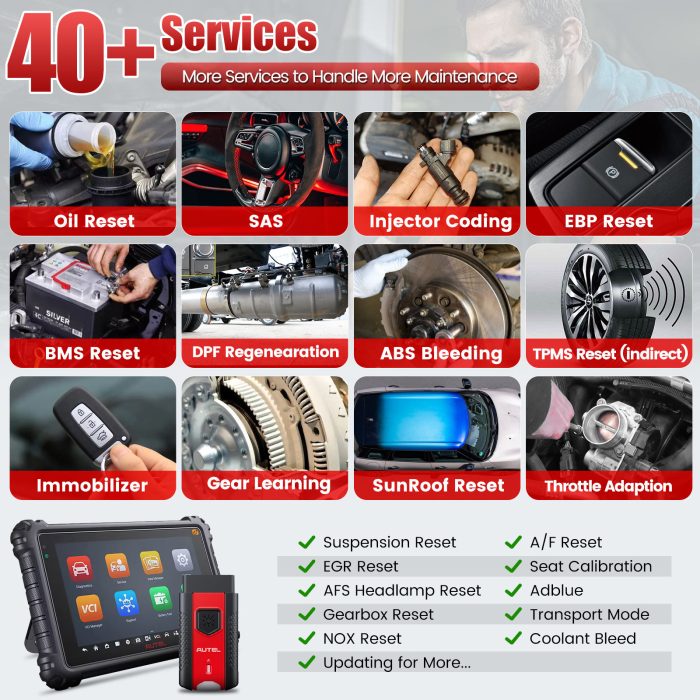 Autel MaxiCOM MK906Pro TS OBD2 Bi-Directional Diagnostic Scanner & TPMS Tool with ECU Coding No IP Restriction - Image 14
