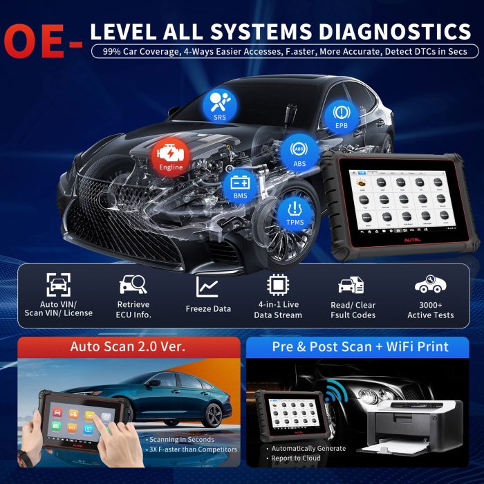 Autel MaxiCOM MK900-BT Android 11 All Systems Diagnostic Scanner Upgraded of MK808BT/ MX900 - Image 5