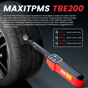 Autel MaxiTPMS TBE200E Tire Brake Examiner TBE200(E) Laser Tire Tread Depth & Brake Disc Examiner 2 in 1 Tester Work with ITS600E - Image 7
