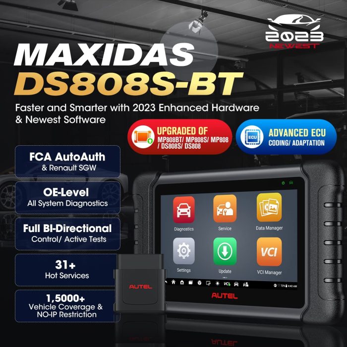 2025 AUTEL MaxiDAS DS808S-BT Android 11 Tablet All Systems Diagnostic Scanner with VCI Mini 31+ Service FCA ECU Coding as MS906 Pro - Image 12