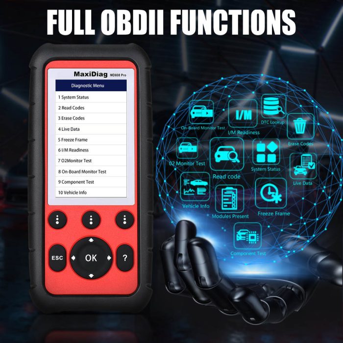 Original Autel MaxiDiag MD808 Pro All System Scanner Support BMS/Oil Reset/ SRS/ EPB/ DPF/ SAS/ ABS - Image 2