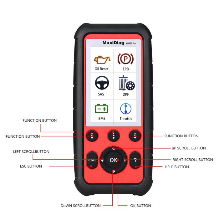 Original Autel MaxiDiag MD808 Pro All System Scanner Support BMS/Oil Reset/ SRS/ EPB/ DPF/ SAS/ ABS - Image 6