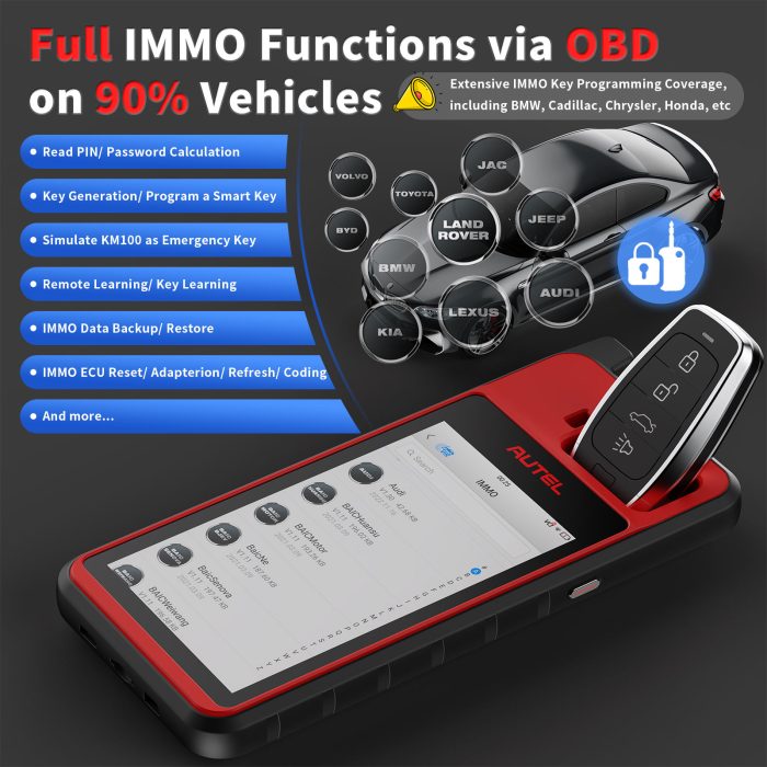 Autel MaxiIM KM100 KM100E Auto Key IMMO Universal Key Generator Kit in Open OBD Mode Function Free Update Online - Image 9