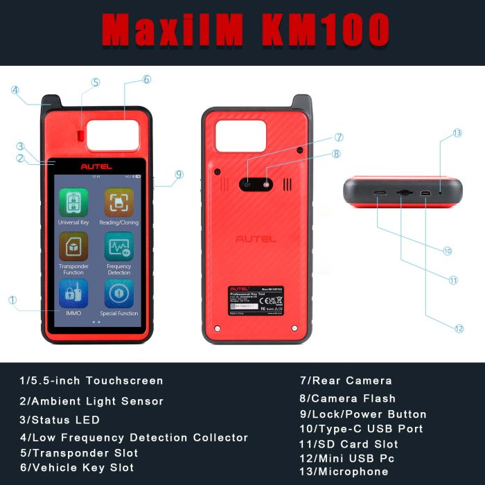 Autel MaxiIM KM100 KM100E Auto Key IMMO Universal Key Generator Kit in Open OBD Mode Function Free Update Online - Image 4