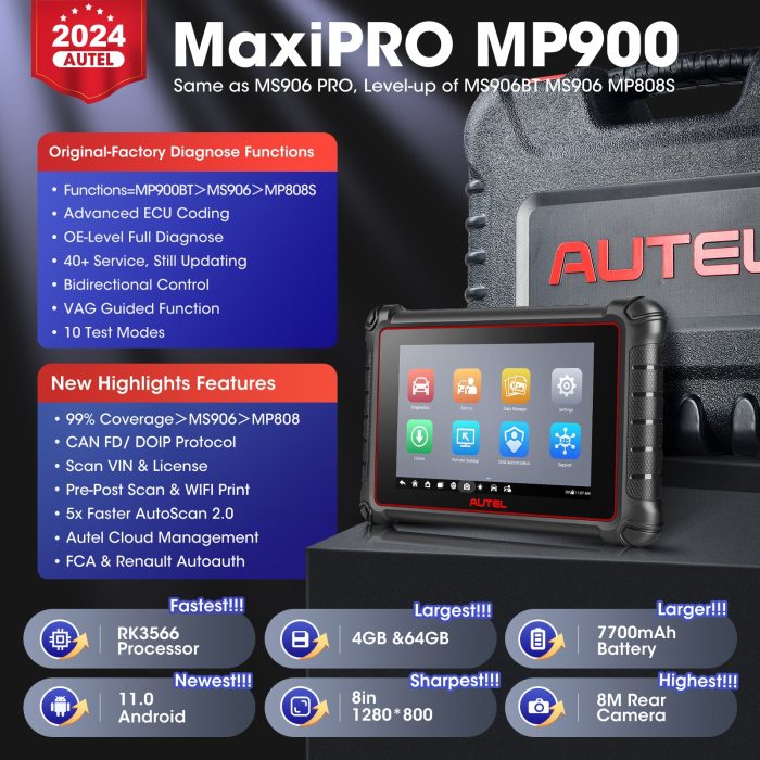 Autel MaxiPRO MP900 MP900E All System Diagnostic Scanner Android 11.0 ECU Coding Bi-directional Control Upgraded Of MP808S / DS808S - Image 7