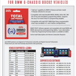 Autel MaxiIM One Year Update Authorization for Add Key for BMW G-Chassis Series BDC2 - Image 3