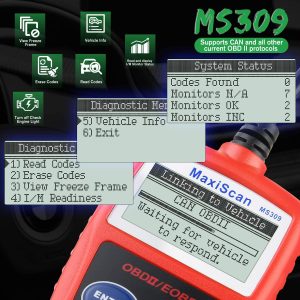 Autel MaxiScan MS309 Universal OBD2 Scanner Engine Light Fault Code Reader, Reading & Erasing Codes, Viewing Freeze Frame Data - Image 6