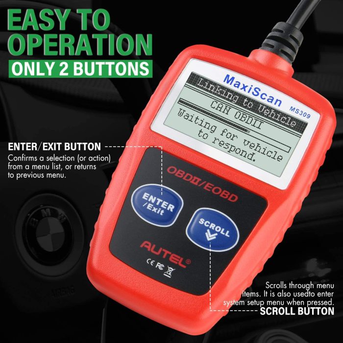 Autel MaxiScan MS309 Universal OBD2 Scanner Engine Light Fault Code Reader, Reading & Erasing Codes, Viewing Freeze Frame Data - Image 7