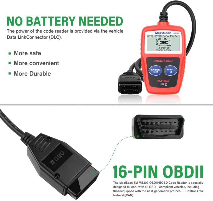 Autel MaxiScan MS309 Universal OBD2 Scanner Engine Light Fault Code Reader, Reading & Erasing Codes, Viewing Freeze Frame Data - Image 9