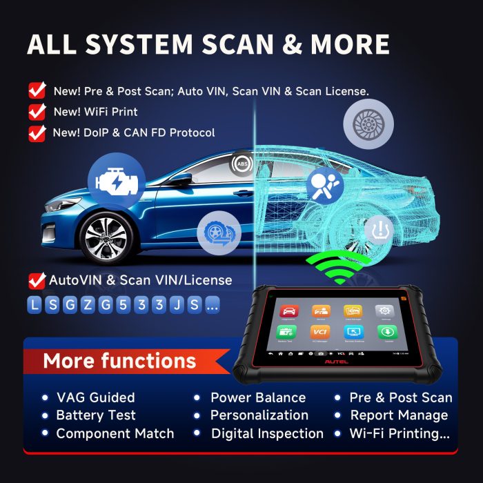 Autel MaxiPRO MP900-BT Kit All System Bluetooth Diagnostic Scanner ECU Coding WiFi Print Update of MP808BT PRO - Image 8
