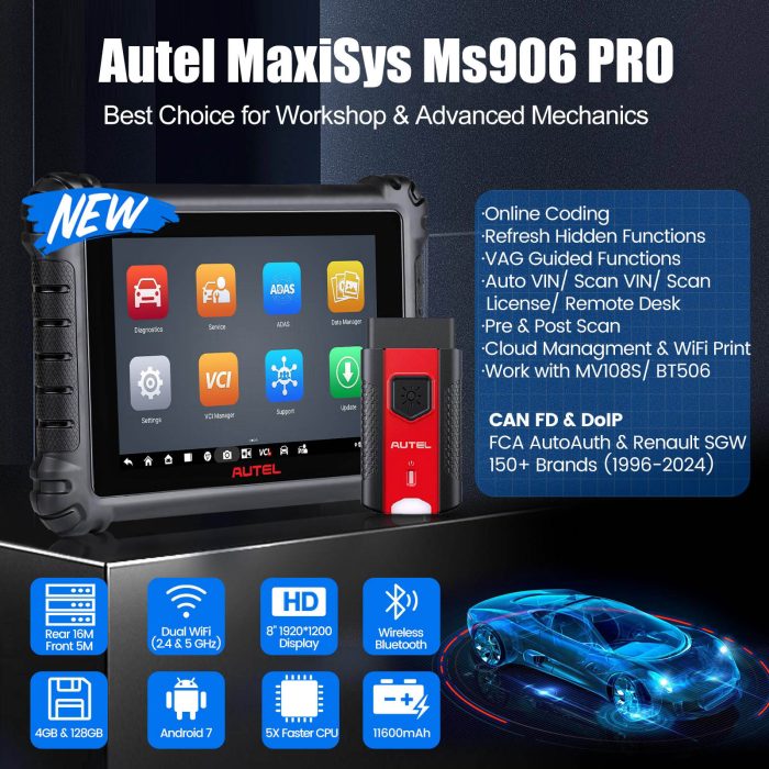 2025 Autel Maxisys MS906 Pro Diagnostic with ECU Coding Bi-Directional Diagnostic Tool Upgrade of MS906BT/ MK906BT - Image 6