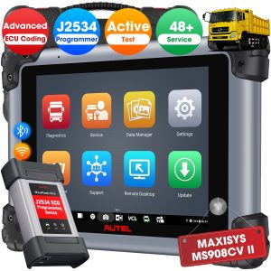 Autel Maxisys MS908CV II Heavy Duty Truck Scanner with J2534 ECU Programming Diesel & Gasoline Scan Tool Upgraded Version Of MS908CV