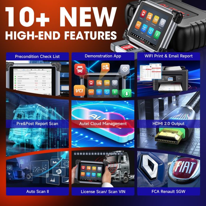 Autel Maxisys MS908CV II Heavy Duty Truck Scanner with J2534 ECU Programming Diesel & Gasoline Scan Tool Upgraded Version Of MS908CV - Image 6