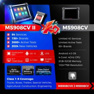 Autel Maxisys MS908CV II Heavy Duty Truck Scanner with J2534 ECU Programming Diesel & Gasoline Scan Tool Upgraded Version Of MS908CV - Image 7