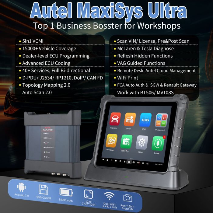 Autel Maxisys Ultra Diagnostic Tablet Autel MSUltra with Advanced 5-in-1 MaxiFlash VCMI Guidance Function and Topology Mapping - Image 13