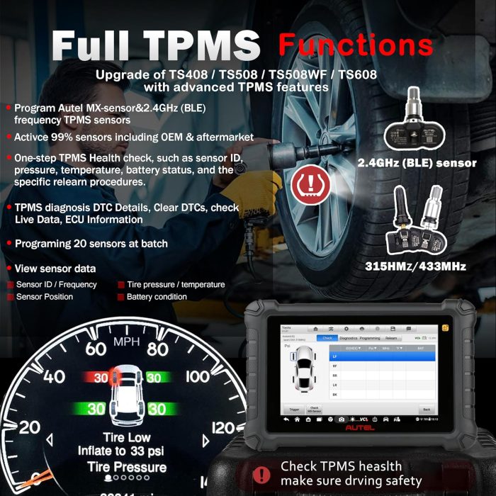 2025 Autel MaxiTPMS TS900 TPMS Programming Tool Full TPMS Bi Directional Full Diagnostics Upgraded of TS608 - Image 5