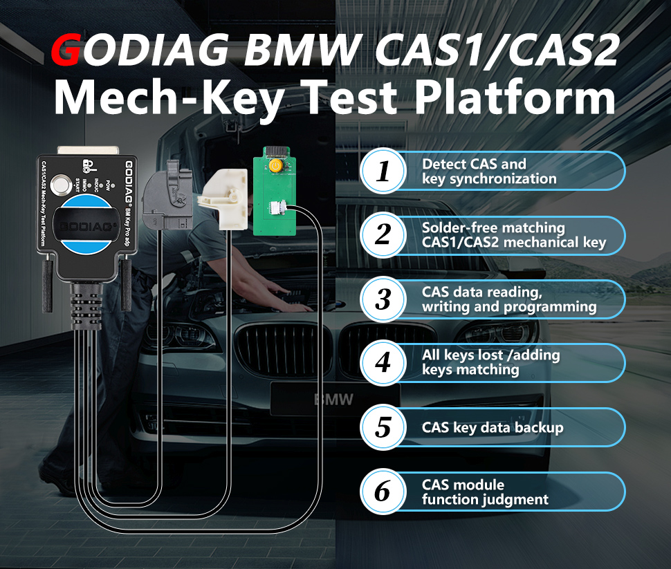 GODIAG BMW CAS1/CAS2 Mech-Key Test Platform